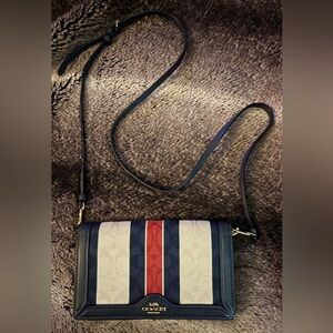Coach Navy, Red, and White Crossbody Bag